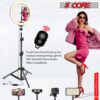 5Core 10" Selfie Ring Light Stand  with 43" Adjustable Tripod Stand & Phone Holder  3 Color Mode