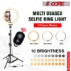 5Core 10" Selfie Ring Light Stand  with 43" Adjustable Tripod Stand & Phone Holder  3 Color Mode