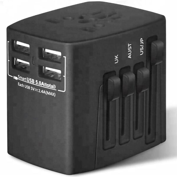 5Core Univedrsal Travel Adapter International Power Adapters 3 Pack Multicharger Plug w 4 USB Ports