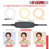 5Core 10" Selfie Ring Light Stand  with 43" Adjustable Tripod Stand & Phone Holder  3 Color Mode