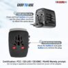 5Core Univedrsal Travel Adapter International Power Adapters 3 Pack Multicharger Plug w 4 USB Ports