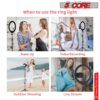 5Core 10" Selfie Ring Light Stand  with 43" Adjustable Tripod Stand & Phone Holder  3 Color Mode