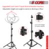 5Core 10" Selfie Ring Light Stand  with 43" Adjustable Tripod Stand & Phone Holder  3 Color Mode